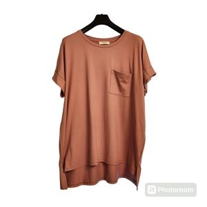 ZENANA WOMEN'S MAUVE PINK TOP SIZE 1X. BEAUTIFUL FABRIC QUALITY